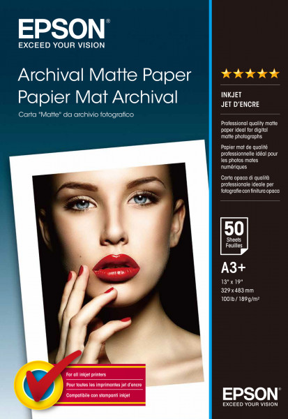 Epson Archival Papier A3+ (330x483mm) 50Blatt weiss matt