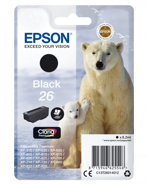 Epson Tintenpatrone 26 Schwarz (6,2ml)