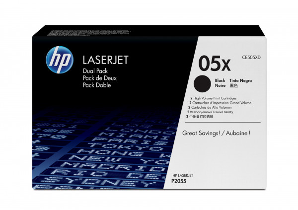 HP 05X 2er-Pack Schwarz Original LaserJet Tonerkartusche