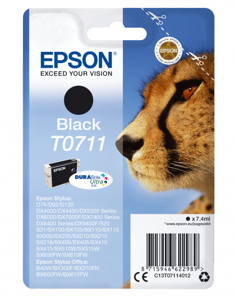 Epson Tintenpatrone T0711 Schwarz (7,4ml)