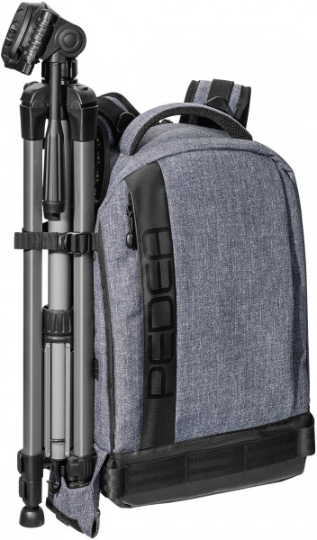 PEDEA Kamerarucksack "Fashion" Regenschutz - grau
