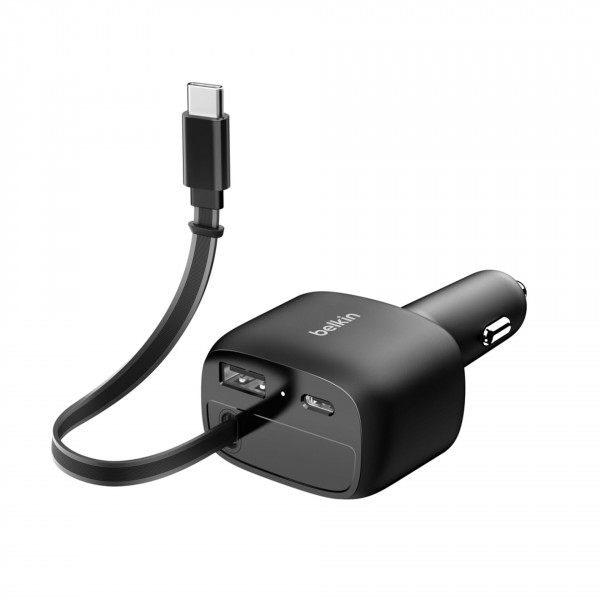Belkin 75W Kfz-Ladegerät mit ausziehbarem USB-C-Kabel, black