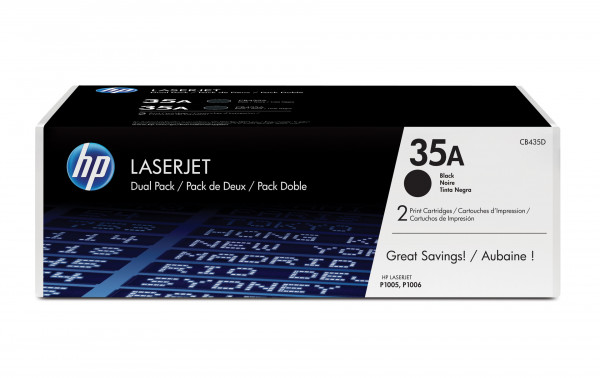 HP Toner Nr. 35A Doppelpack CB435AD Schwarz (ca.2x 3.000 S.)