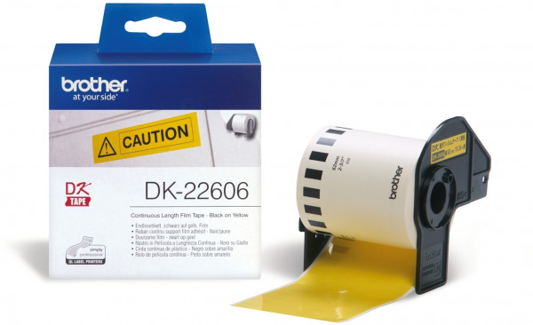Endlos-Etikettenfilm DK-22606 gelb, 62mm x 15,24m
