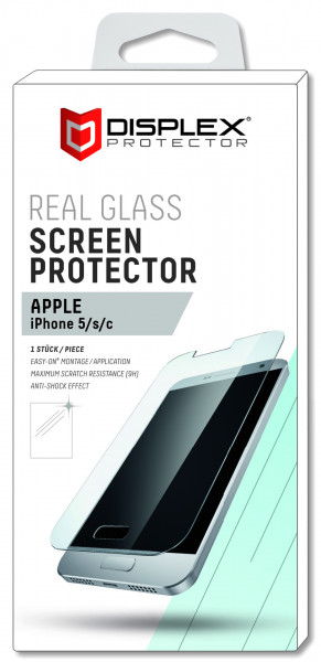 DISPLEX Displayschutzglas "Easy-On" f. Apple iPhone 5/5S/5C/SE
