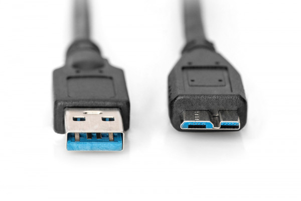 DIGITUS USB 3.0 Anschlusskabel, USB A - mikro USB B St/St,0.5m