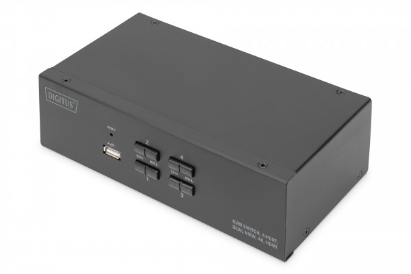 DIGITUS KVM-Switch, 4-Port, Dual-Display, 4K, HDMI®