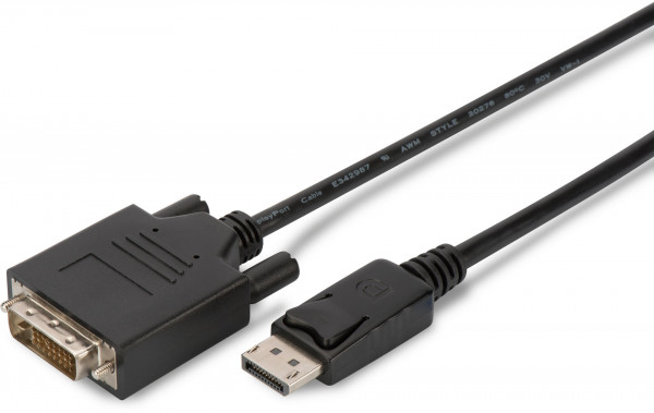 DIGITUS DisplayPort Adapterkabel DP-DVI, 3.0m, schwarz