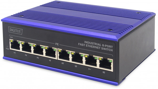 DIGITUS DN-650106 Industrieller 8-Port Fast Ethernet Switch