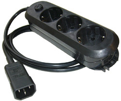 Online USV - Adapter Steckdosenleiste 10A 3-fach Schuko 1.5m