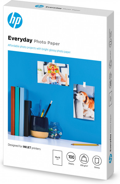 HP Everyday-Fotopapier, glänzend - 100 Blatt/10 x 15 cm