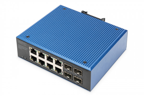 DIGITUS Industrieller 8 + 4-Port Gigabit Ethernet Switch