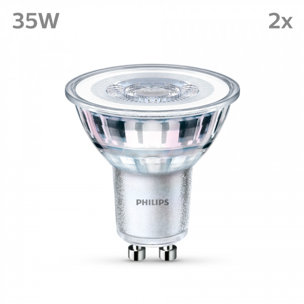 Philips LED classic Lampe 35W GU10 Kaltweiß 275lm Silber 2er P