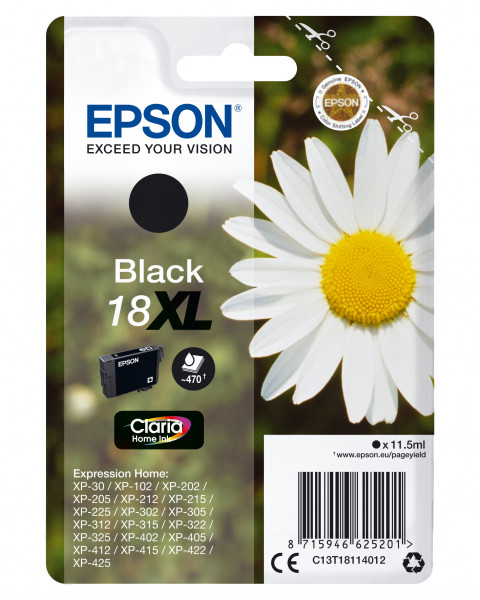 Epson Tintenpatrone 18 XL Schwarz (11,5ml)