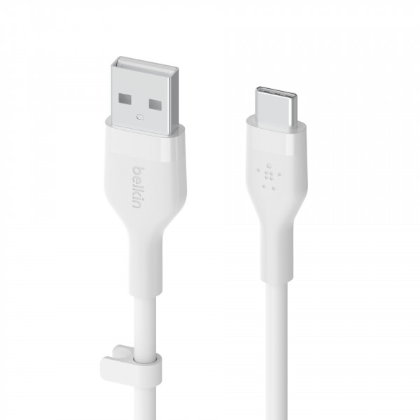 Belkin Flex USB-A/USB-C Silikon-Kabel, 1m, weiß