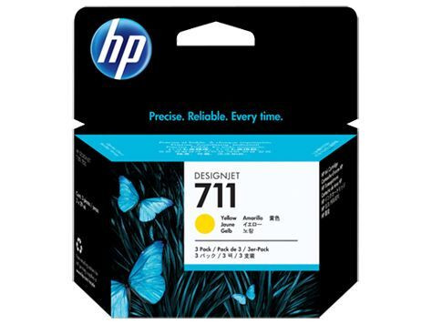 HP Tintenpatrone Nr. 711 (CZ136A) Gelb 3er Packung 29 ml