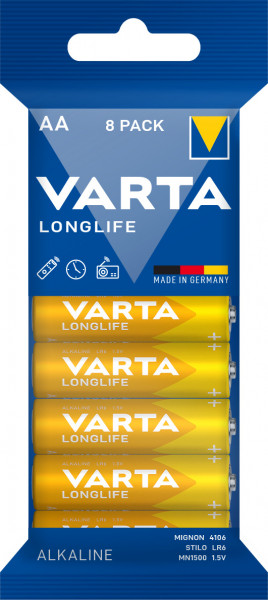 VARTA LONGLIFE Batterie AA LR6 Mignon 8er