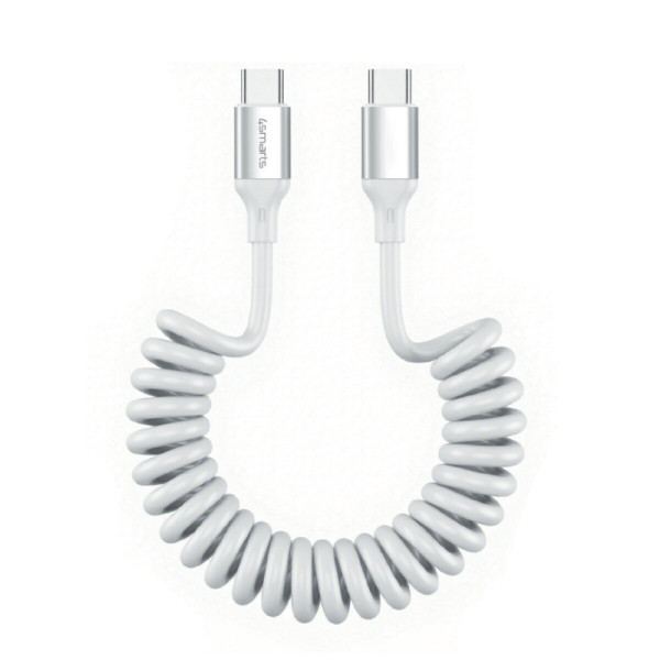 4smarts USB-C Spiralkabel 100W, weiß