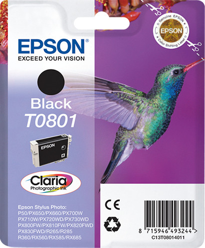 Epson Tintenpatrone T0801 Schwarz (7ml)