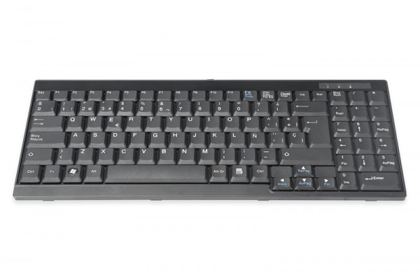 DIGITUS Tastatur für TFT-Konsolen schwarz, Kabel,spanisch