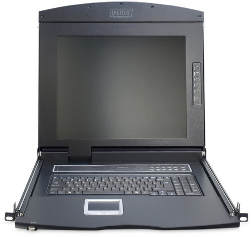 DIGITUS Prof.Mod.Konsole mit 17" TFT 8 Port KVM TP deutsch