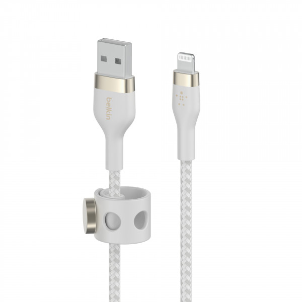 Belkin PRO Flex Lightning/USB-A Kabel, Apple zert., 2m, weiß