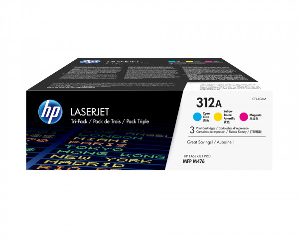 HP 312A 3er-Pack Cyan/Magenta/Gelb Orig. LaserJet Tonerkar.