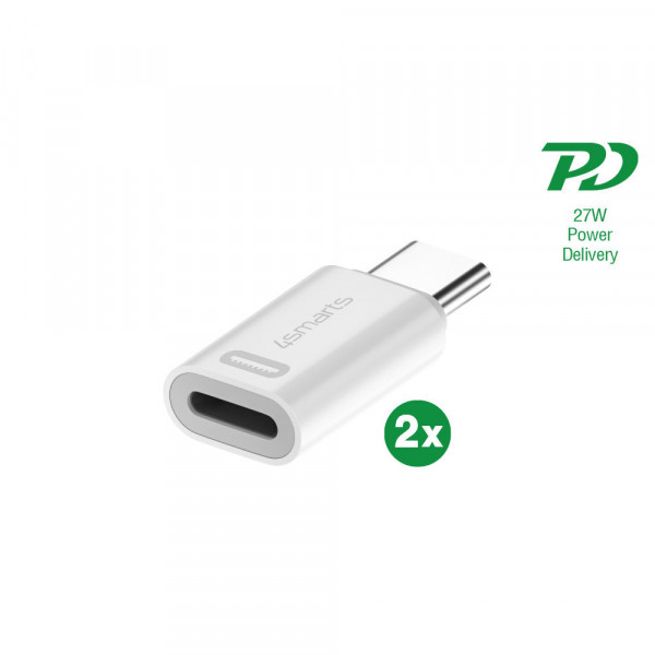 4smarts Adapter Lightning auf USB-C PD 27W 2er Set