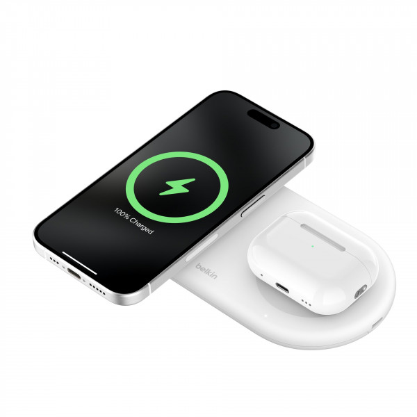 Belkin BOOST CHARGE PRO 2in1 Ladepad Qi2 15 Watt, weiss