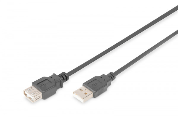 DIGITUS USB 2.0 Verlängerungskabel, Typ A St/Bu, 1.8m, sw