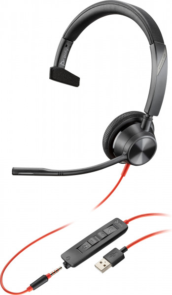 Poly Headset Blackwire C3315 monaural USB-A & 3,5 mm