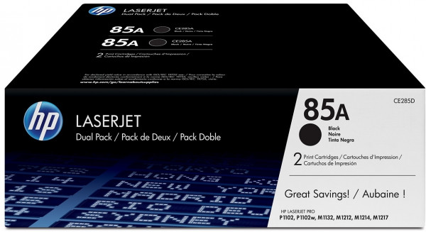 HP Toner Doppelpack CE285AD Schwarz (ca. 2x 1.600 Seiten)