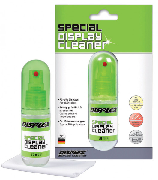 DISPLEX Special Display Cleaner, 30ml Spray mit Mikrofasertuch