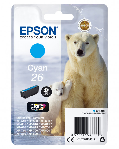 Epson Tintenpatrone 26 Cyan (4,5 ml)