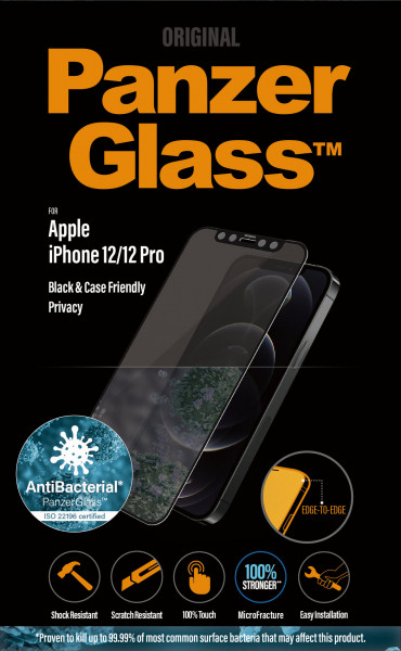 PanzerGlass E2E iPhone 12/12 Pro, CF, Privacy Antibakt.