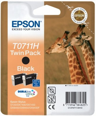 Epson Tintenpatrone T0711H Schwarz Doppelpack (2x 11,1 ml)