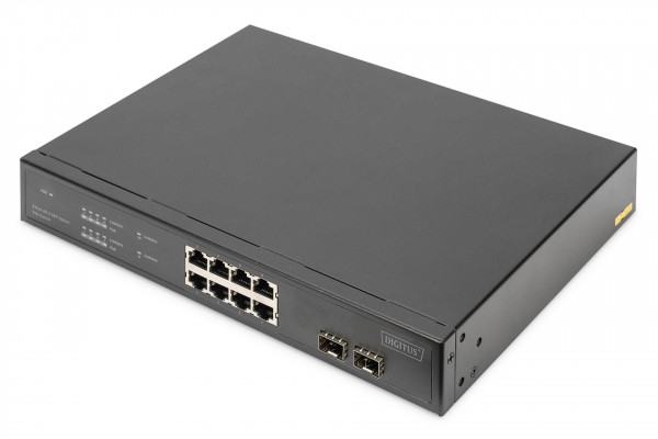 DIGITUS Gigabit Ethernet 8 Port PoE Switch mit 2 SFP