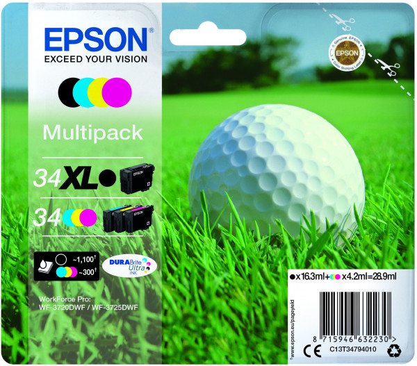 Epson Tintenpatronen Multipack 34XL (4 Farben)