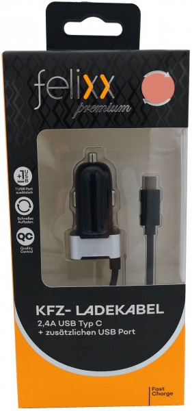 felixx Kfz-Lader USB Typ-C Anschluss + zus. USB Port