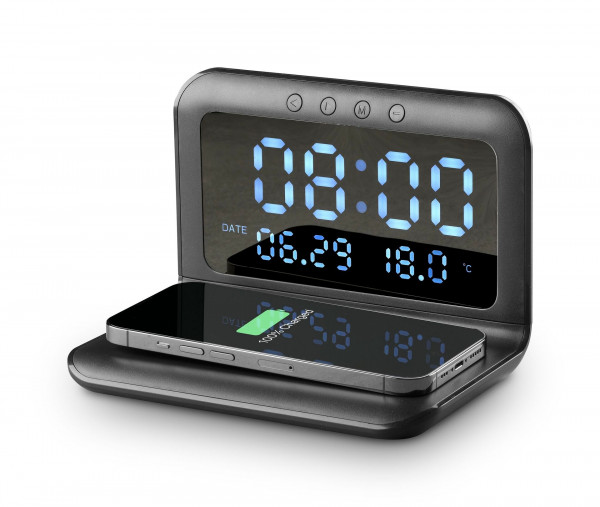 Cellularline Wireless Charging Alarm Clock black