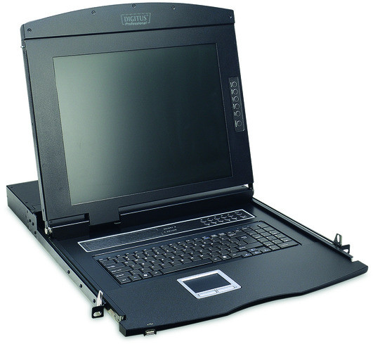 DIGITUS Modulare Konsole 17“ TFT, 16-Port KVM & Touchpad, DE