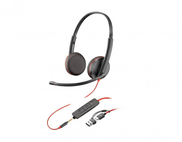 Poly Headset Blackwire C3225 Stereo USB-C/A & 3,5 mm (bulk)