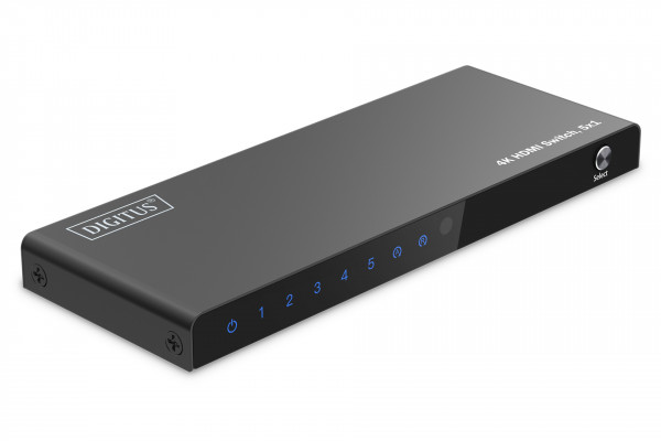 DIGITUS 5x1 HDMI Switch, 4K/60Hz HDCP 2.3