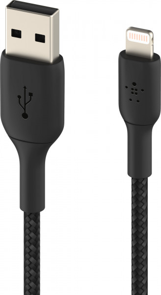 Belkin Lightning Lade/Sync Kabel ummantelt mfi 3m schwarz