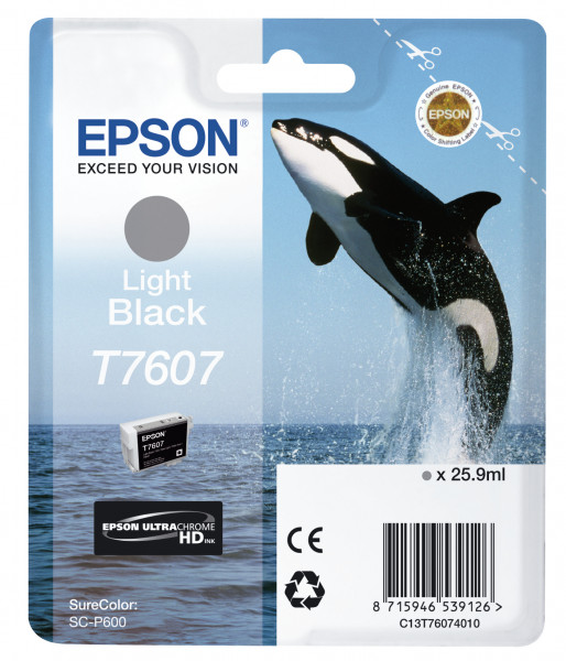 Epson Tintenpatrone T7607 hell schwarz (25,9ml)