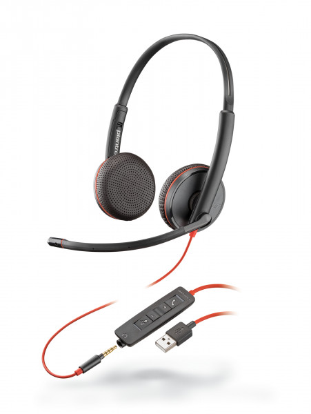 Poly Headset Blackwire C3225 Stereo USB-C/A & 3,5 mm