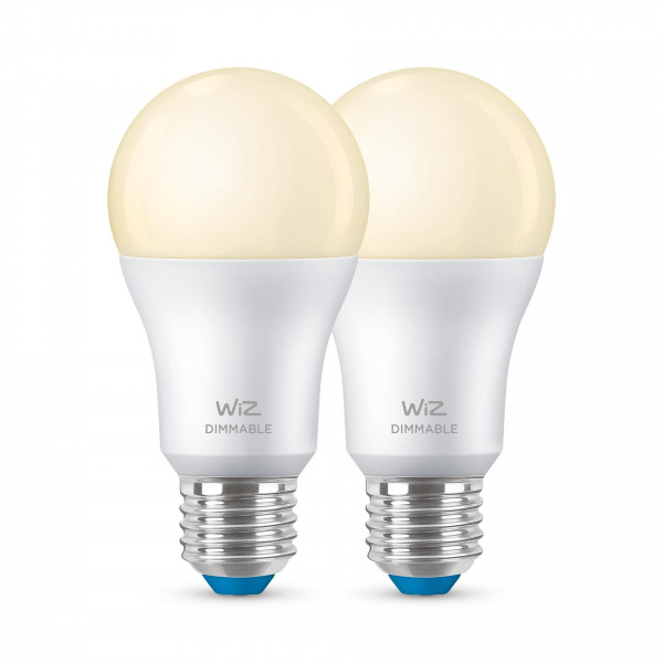 WiZ White 60W E27 Standardform Dimmable matt Doppelpack