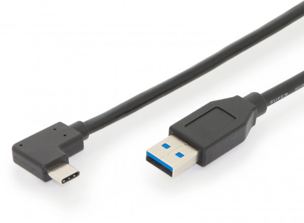 ASSMANN USB Type-C™ Anschlusskabel, Type-C™ 90° auf A, 1.0m