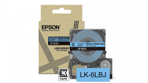 Epson 24mm blau schwarz LK-6LBJ Schriftband matt 8m