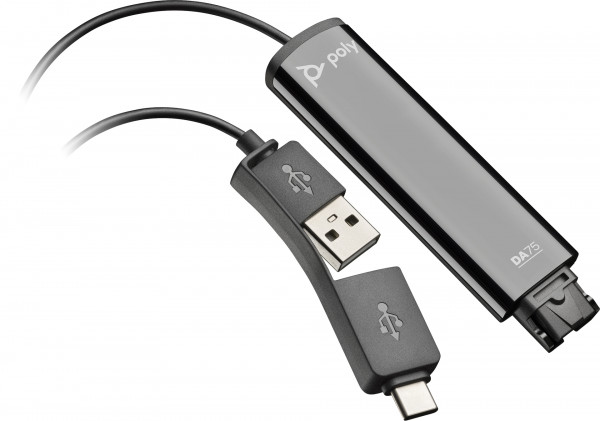 Poly DA75 Wideband QD auf USB-Adapter (USB-A & USB-C)